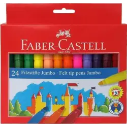 Faber-Castell Jumbo Pack de 24 Rotuladores Punta Gruesa - Tinta con Base de Agua Lavable - Colores Surtidos | Ahorro Imprimiendo