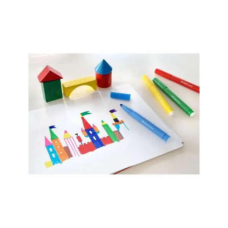 Faber-Castell Jumbo Pack de 24 Rotuladores Punta Gruesa - Tinta con Base de Agua Lavable - Colores Surtidos | Ahorro Imprimiendo
