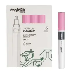 Carioca Plus Pack de 6 Marcadores Acrilicos - Punta 2mm - Color Rosado | Ahorro Imprimiendo