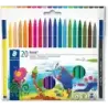 Staedtler 326 Pack de 20 Rotuladores Punta de Fibra - Trazo 1.0mm Aprox - Resistente a la Presion - Tinta a Base de Agua Antisec