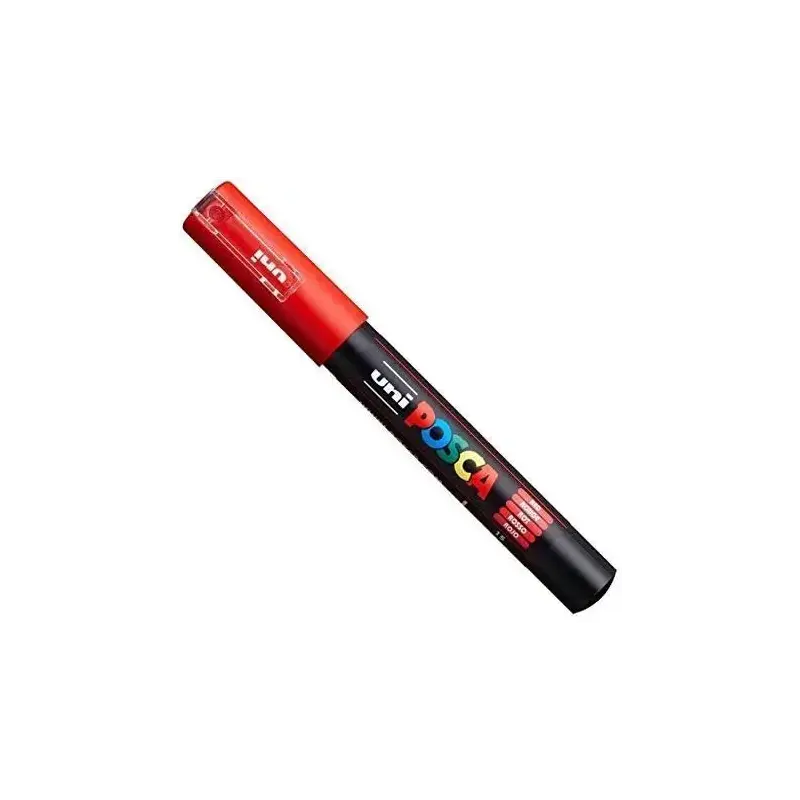 Posca PC1M Pack de 4 Marcadores de Pintura - Punta Conica 0.7mm - Tinta Base al Agua - No Permanente - Resistente a la Luz - Col