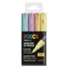Posca PC1M Pack de 4 Marcadores de Pintura - Punta Conica 0.7mm - Tinta Base al Agua - No Permanente - Resistente a la Luz - Col
