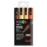 Posca PC-5M Estuche de 4 Marcadores de Pintura - Punta de Bala 1.8-2.5mm - Tinta Base al Agua - Resistente a la Luz - No Permane