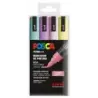 Posca PC-5M Pack de 4 Marcadores de Pintura - Punta de Bala 1.8-2.5mm - Tinta Base al Agua - No Permanente - Resistente a la Luz