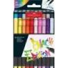 Faber-Castell Black Edition Pack de 20 Rotuladores Punta Pincel - Tinta a Base de Colorantes Alimentarios - Colores Surtidos | A