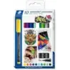 Staedtler Lumocolor 317 Pack de 10 Rotuladores Permanentes - Punta Media Redonda - Trazo 1mm Aprox - Capuchon con Clip - Secado