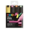 Posca PC-8K Estuche de 4 Marcadores de Pintura - Punta Biselada Acrilica 8mm - Tinta Base al Agua - Resistente a la Luz - Color