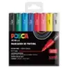 Posca PC1M Pack de 8 Marcadores de Pintura - Punta Conica 0.7mm - Tinta Base al Agua - No Permanente - Resistente a la Luz - Ino