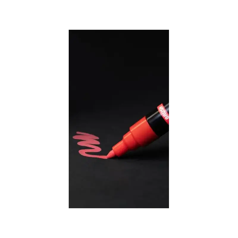 Posca PC-5BR Caja con 16 Marcadores de Pintura - Punta Brush 1-4mm - Tinta Base al Agua - Resistente a la Luz - No Permanente -