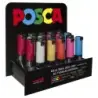 Posca PC-8K Expositor de 20 Marcadores de Pintura - Punta Biselada Acrilica 8mm - No Permanente - Ideal para Carteleria y Decora
