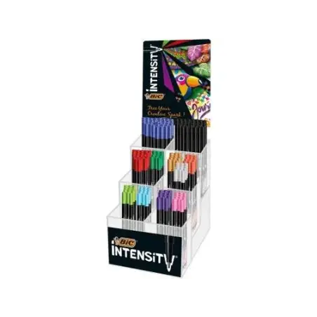 Bic Intensity Fine Expositor de 192 Rotuladores - Punta Fina de 0.8mm - Trazo de 0.4mm - Colores Surtidos | Ahorro Imprimiendo