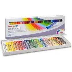 Pentel Oil Pastels Pack de 25 Pasteles Oleo - Blandos, Cremosos y de Secado Lento - Colores Surtidos | Ahorro Imprimiendo