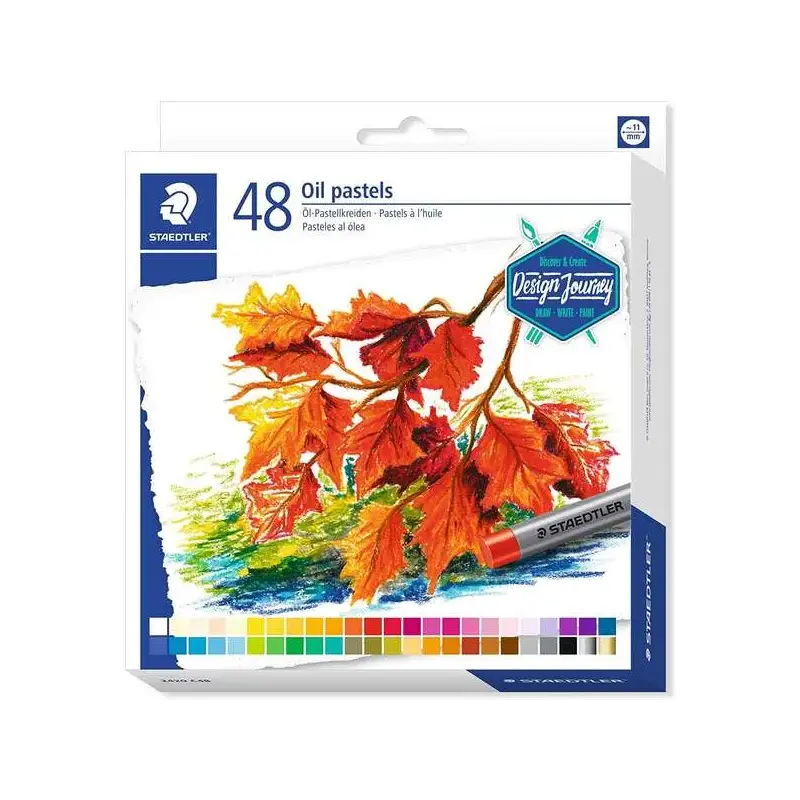 Staedtler Pasteles al Oleo 2420 Pack de 48 Ceras Blandas - Resistencia a la Rotura - Extremadamente Brillantes - Colores Surtido