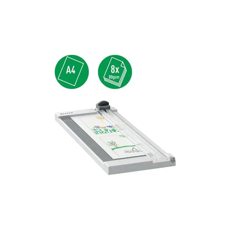 Leitz Precision Home A4 Cizalla para Corte Papel - Corta hasta 8 Hojas - Para Formato A4 - Cabezal de Corte con Cuchilla Fija -