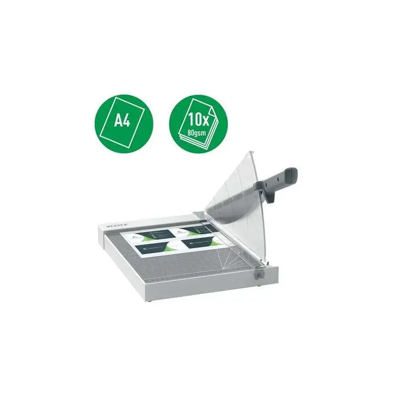 Leitz Precision Home Office A4 Guillotina de papel - Recorta hasta 10 Hojas - Formato A4 - Corte Acero Rectificado de Precision