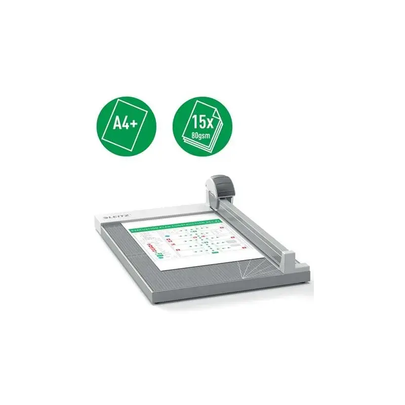 Leitz Precision Office A4+ Cizalla de papel - Recorta hasta 15 Hojas - Formato A4 - Cuchilla Giratoria | Ahorro Imprimiendo