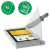 Leitz Precision Home Office A3 Guillotina de Papel Formato A3 - Corta hasta 10 Hojas - Iluminacion del Filo de Corte - Cuchilla