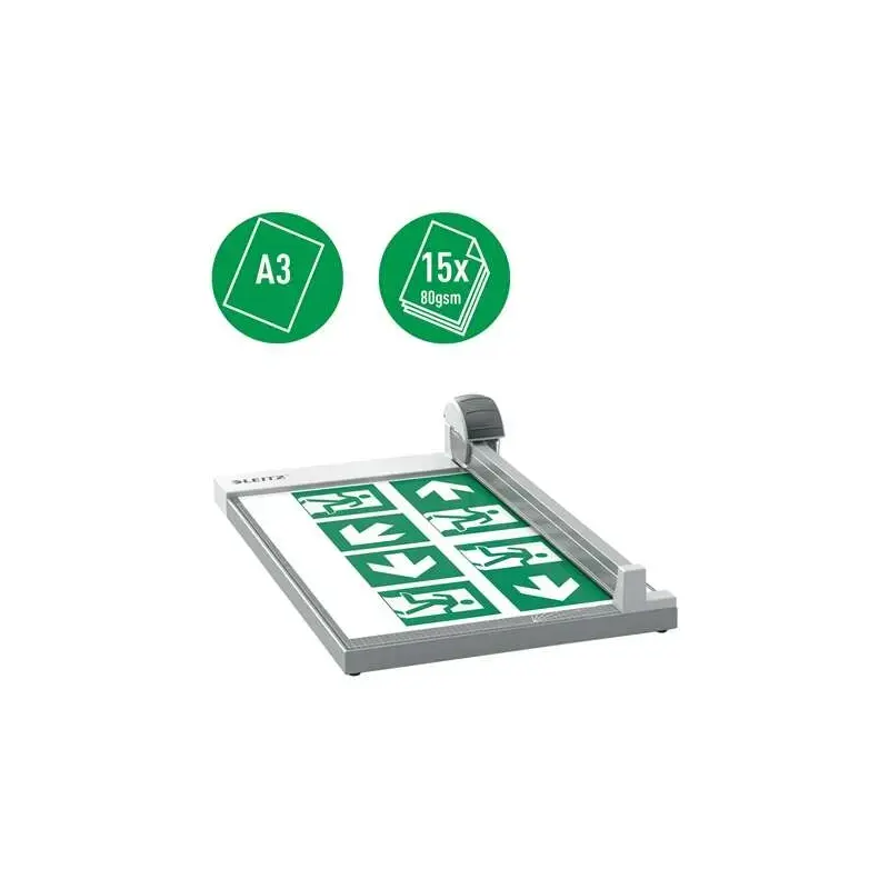 Leitz Precision Office A3 Cizalla de Papel - Recorta hasta 15 Hojas - Formato A3 - Cuchilla Giratoria | Ahorro Imprimiendo
