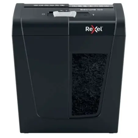 Rexel Secure S5 Destructora de Papel Manual Corte en Tiras P-2 - Destruye hasta 5 Hojas - Capacidad de la Papelera 10L - Color N