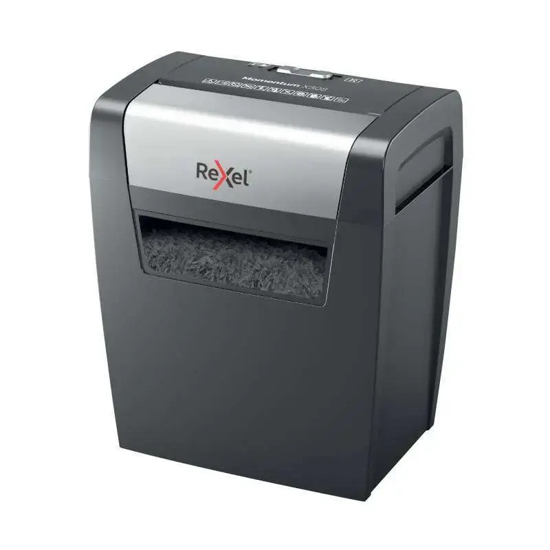 Rexel Momentum X308 Destructora Manual de Papel Corte Confeti P-3 - Funcionamiento Ininterrumpido 3 Minutos - Papelera de 15L -