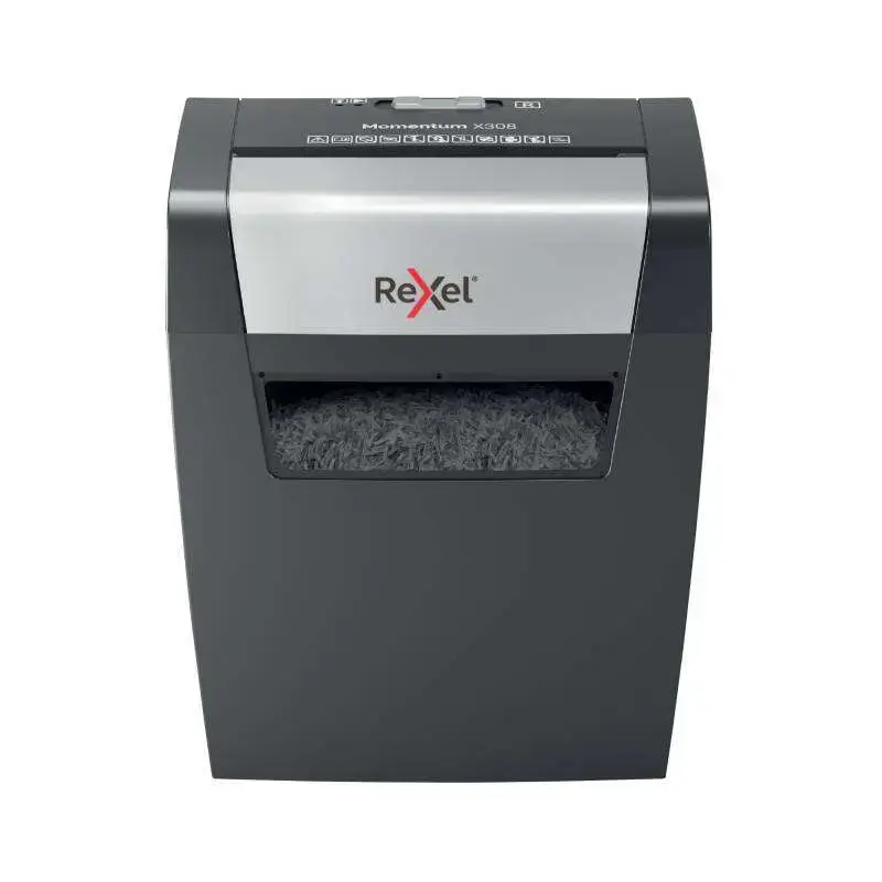Rexel Momentum X308 Destructora Manual de Papel Corte Confeti P-3 - Funcionamiento Ininterrumpido 3 Minutos - Papelera de 15L -