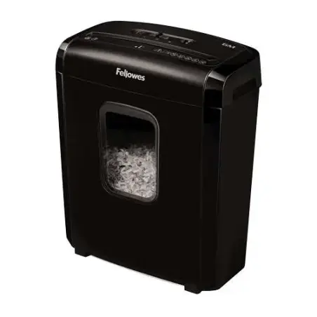 Fellowes 6M Destructora de Papel Manual Minicorte P-4 - Destruye hasta 6 Hojas - Papelera de 13L - Color Negro | Ahorro Imprimie