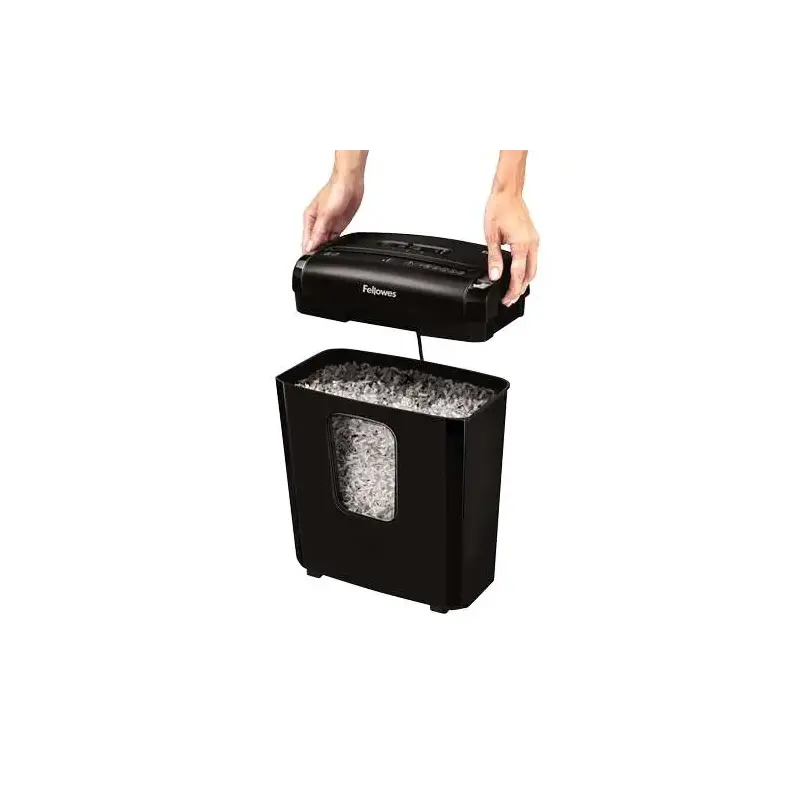 Fellowes 6M Destructora de Papel Manual Minicorte P-4 - Destruye hasta 6 Hojas - Papelera de 13L - Color Negro | Ahorro Imprimie