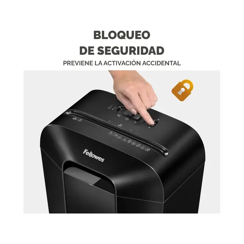 Fellowes LX50 Destructora de Papel Manual Corte en Particulas P-4 - Destruye hasta 9 Hojas a la Vez - Capacidad de la Papelera 1
