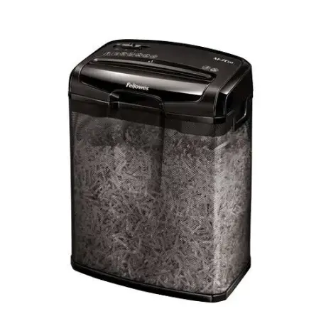 Fellowes M-7CM Destructora de Papel Manual Corte en Particulas P-4 - Destruye hasta 7 Hojas - Papelera de 13L - Color Negro | Ah