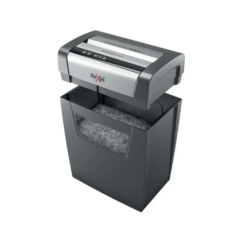 Rexel Momentum X410 Destructora de Papel Manual Corte Confeti P-4 - Destruye hasta 10 Hojas - Capacidad de la Papelera 23L - Col