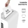 Fellowes LX65 Destructora de Papel Manual Corte en Particulas P-4 - Destruye hasta 10 Hojas - Papelera de 22L - Color Blanco | A