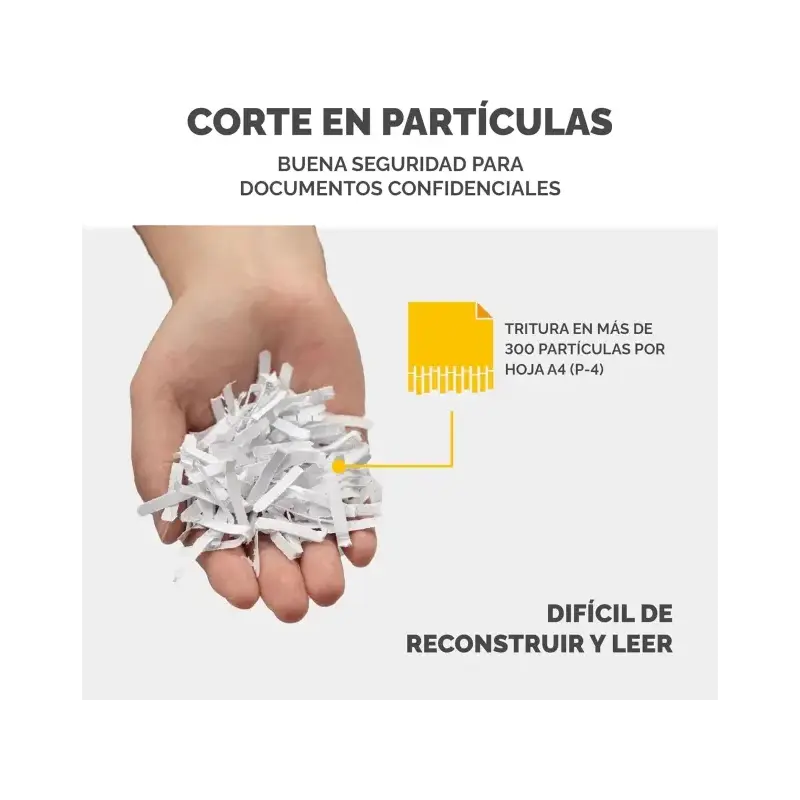 Fellowes LX65 Destructora de Papel Manual Corte en Particulas P-4 - Destruye hasta 10 Hojas - Papelera de 22L - Color Blanco | A