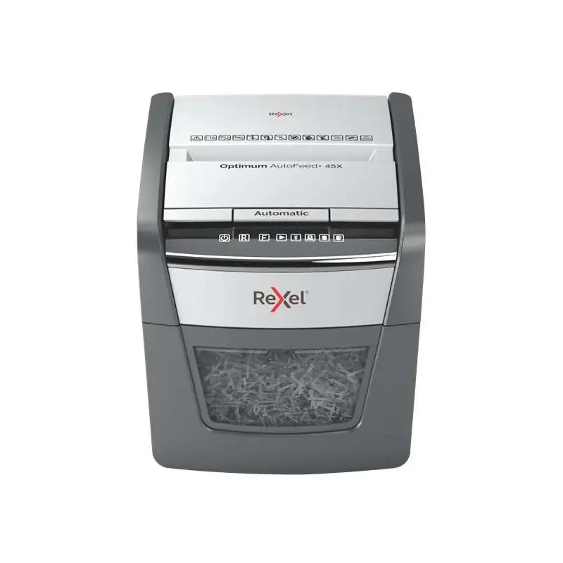 Rexel Optimum AutoFeed 45X Destructora Automatica de Corte en Particulas- 20L - Alimentacion Automatica 45 hojas - Ranura Manual