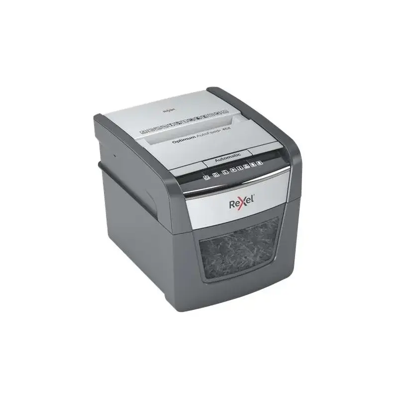 Rexel Optimum AutoFeed 45X Destructora Automatica de Corte en Particulas- 20L - Alimentacion Automatica 45 hojas - Ranura Manual