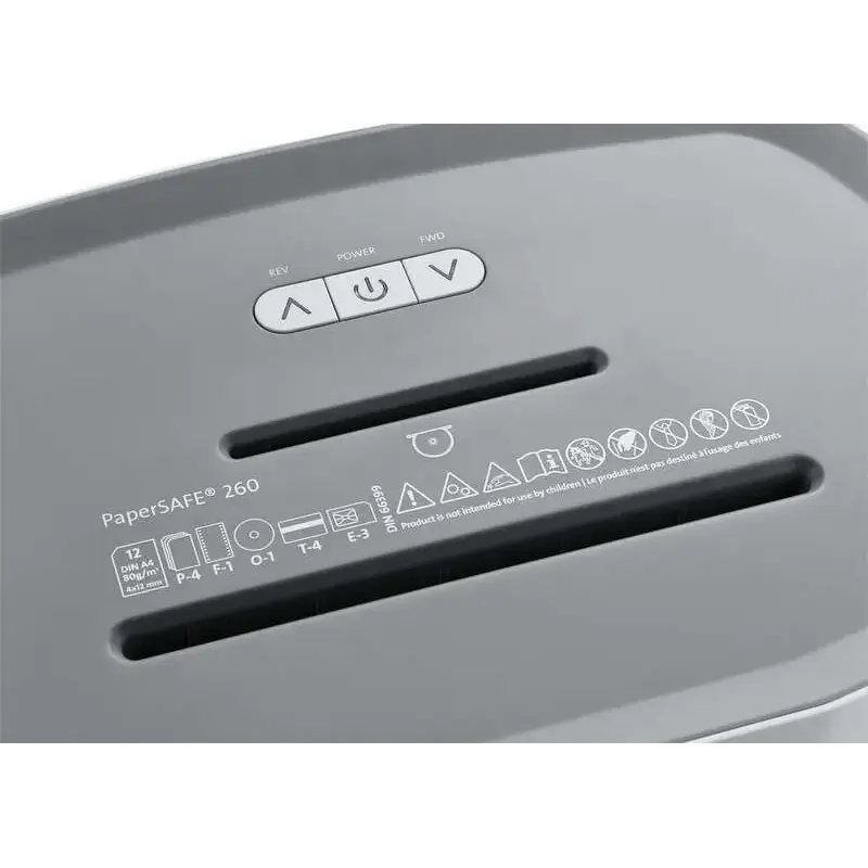 Dahle PaperSAFE 260 Destructora de Papel Manual Corte en Particulas P-4 - Destruye hasta 12 Hojas - Papelera de 25L - Con Ruedas