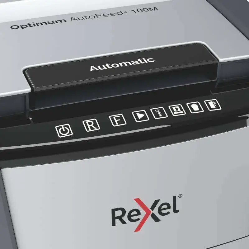 Rexel Optimum Autofeed 100M Destructora Automatica de Microcorte P-5 - Autoalimentacion 100 Hojas, Manual 6 Hojas - Ultrasilenci
