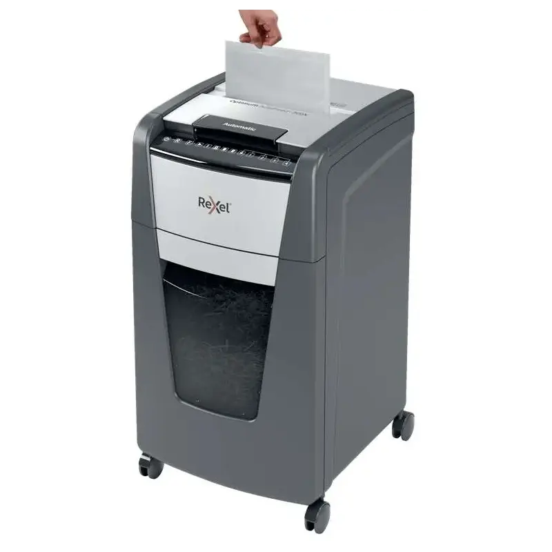 Rexel Optimum AutoFeed 300X Destructora Automatica de Corte en Particulas P-4 - Alimentacion Automatica 300 Hojas y Ranura Manua