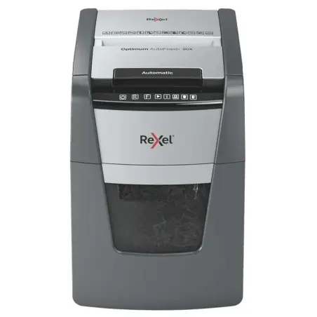 Rexel Optimum AutoFeed 90X Destructora Automatica de Corte en Particulas P-4 - Autoalimentacion 90 Hojas, Manual 8 Hojas - Anti