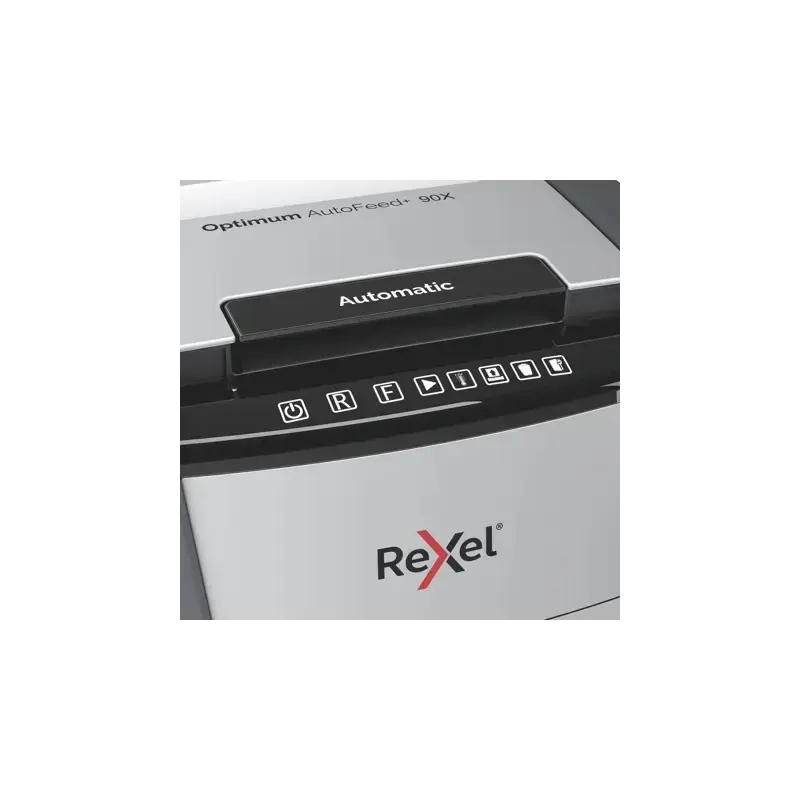 Rexel Optimum AutoFeed 90X Destructora Automatica de Corte en Particulas P-4 - Autoalimentacion 90 Hojas, Manual 8 Hojas - Anti