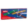 Apli Pack de 50 Fasteners de Plastico con Lengüeta - Tamaño 90x12mm - Cierre Compresor - Ideal para Organizar Papel - Colores Su