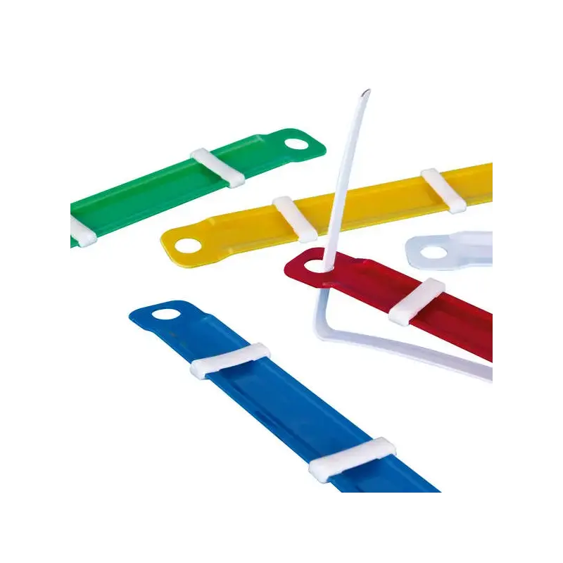 Apli Pack de 50 Fasteners de Plastico con Lengüeta - Tamaño 90x12mm - Cierre Compresor - Ideal para Organizar Papel - Colores Su
