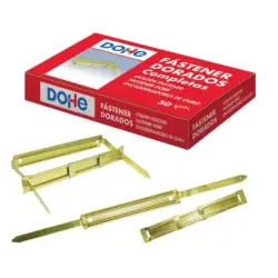 Dohe Caja de 50 Fasteners Metalicos Dorados - Para Encuadernaciones de 80mm - Lengüeta y Pasador | Ahorro Imprimiendo