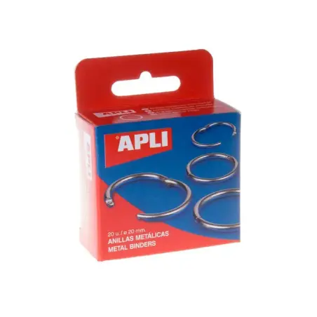 Apli Pack de 20 Anillas Metalicas Articuladas Ø20 mm | Ahorro Imprimiendo