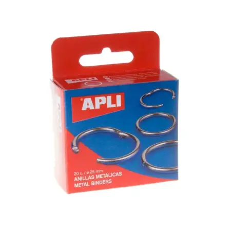 Apli Pack de 20 Anillas Metalicas Articuladas Ø25 mm | Ahorro Imprimiendo