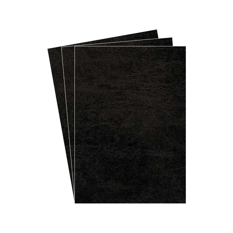 Fellowes Pack de 100 Portadas de Carton Simil Piel Delta Cuero A4 - 250 gr - Color Negro | Ahorro Imprimiendo