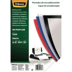 Fellowes Pack de 50 Portadas de Polipropileno A4 - 700 Micras - Acabado de Calidad - Transparente | Ahorro Imprimiendo