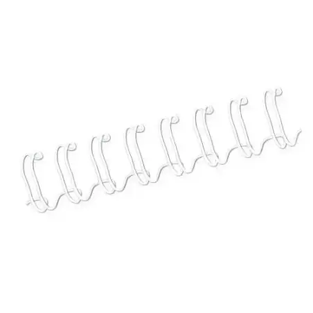 Fellowes Wire Pack de 100 Espirales Dobles Metalicas 10mm - Hasta 80 Paginas - Color Blanco | Ahorro Imprimiendo