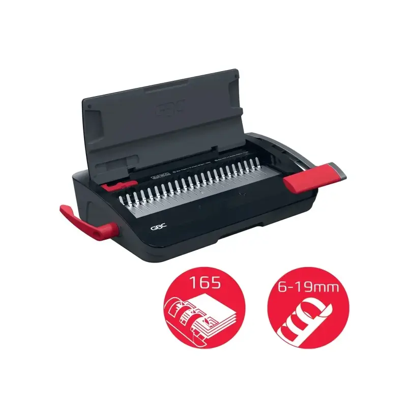 GBC CombBind CB12 Encuadernadora Manual de Canutillo - Encuaderna hasta 165 Hojas A4 - Puede Perforar hasta 14 Hojas - Rapida y