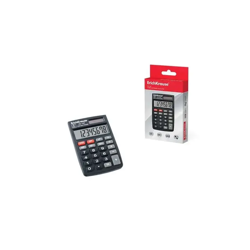 Erichkrause Calculadora Electronica de 8 Digitos - Pantalla LCD de 8 Digitos - Funciones de Calculo Avanzadas - Memoria - Bateri
