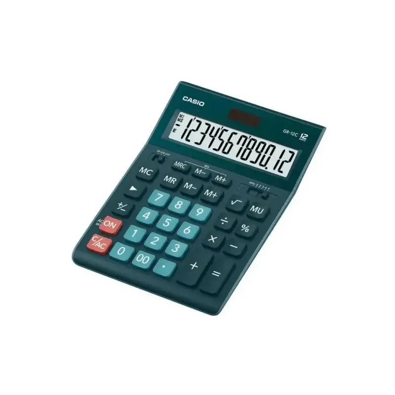Casio GR-12C Calculadora de Sobremesa de 12 Digitos - Pantalla Extragrande - Simbolos de Comando de Funcion - Alimentacion Solar